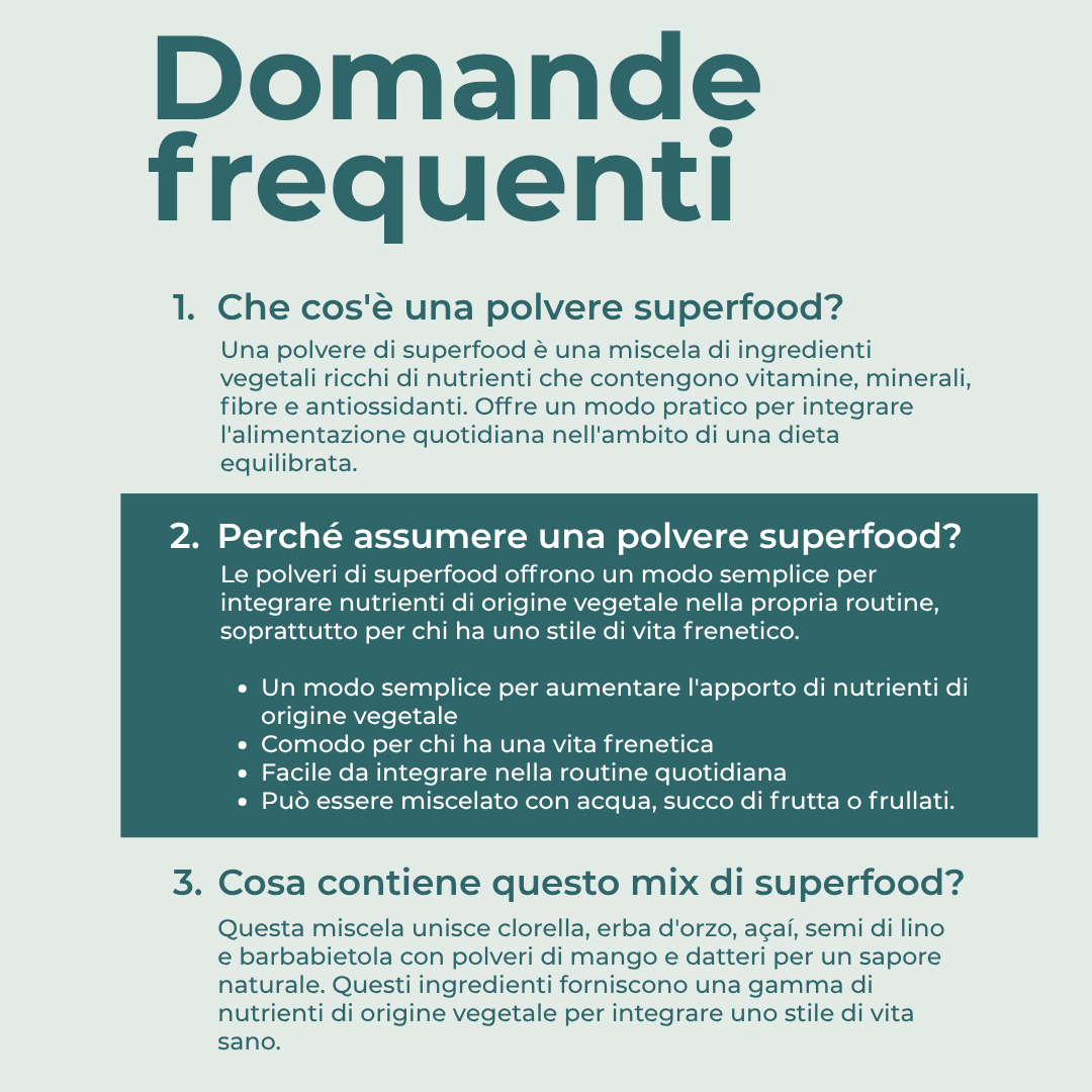 Superfood Bio a cosa serve benefici