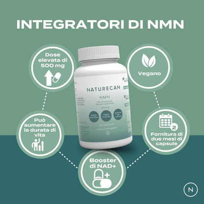 Integratore di NMN (NAD+) | 500mg p/capsula | 99% di purezza